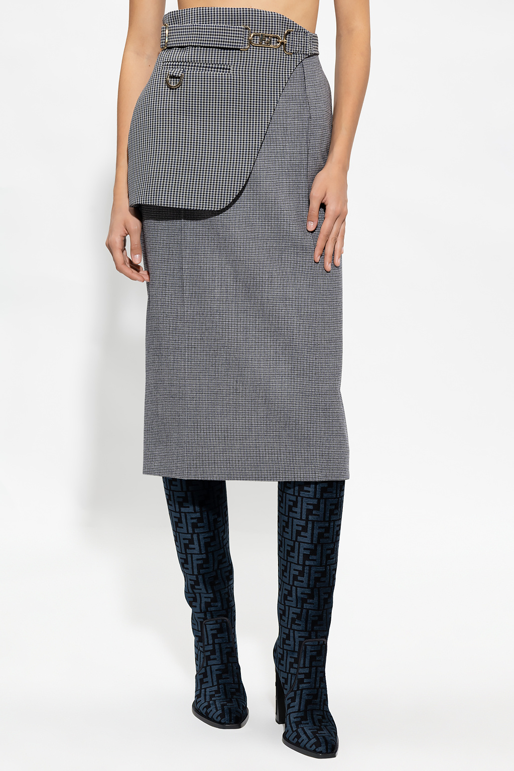 スカート Fendi Light Grey Mohair Blend Skirt Women's Designer Skirts | FENDI US